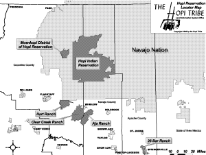 Hopi Reservation Locator Map