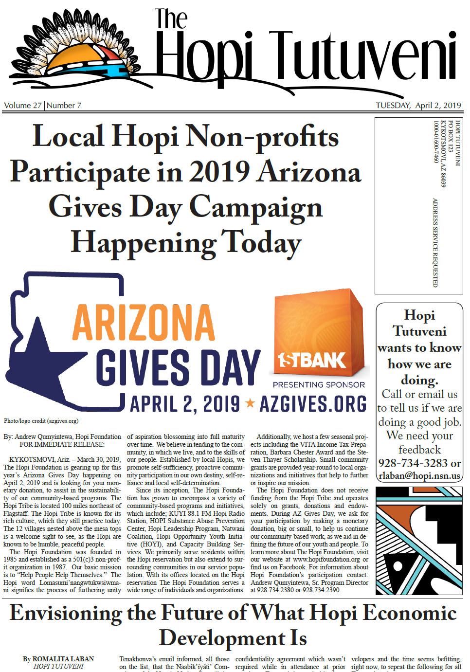 April 2, 2019 Issue #7 Hopi Tutuveni - The Hopi Tribe.